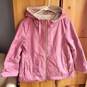 NWT Herno Women's Pink & Cream Reversible Rain Jacket size 8